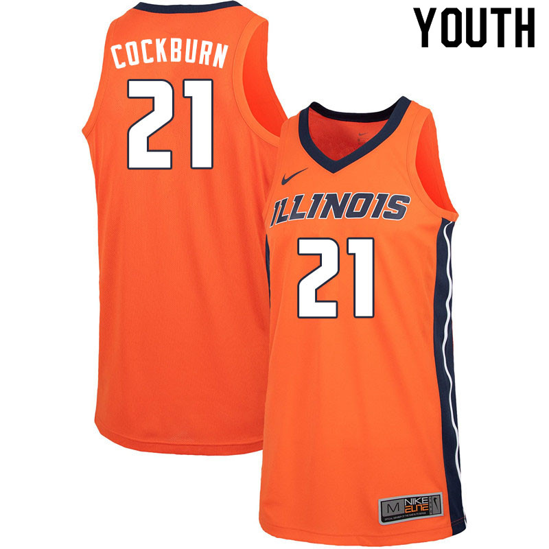 Youth #21 Kofi Cockburn Illinois Fighting Illini College Basketball Jerseys Sale-Orange